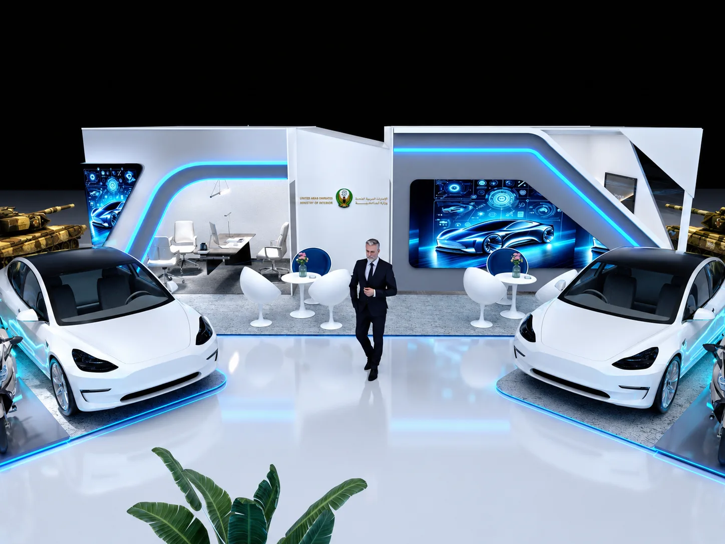 Ministry of Interior pavilion vehicle display exhibition design UAE