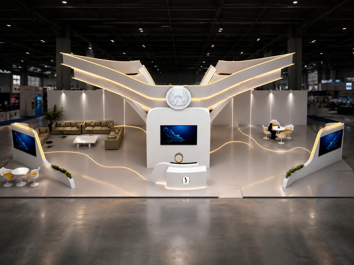 Falcon canopy exhibition stand design UAE